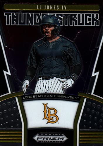 LJ Jones IV Prizm Draft Picks Collectible Baseball Card - 2020 Panini Prizm Draft Picks Thunderstruck Baseball Card #TH-3 (Long Beach State) Free Shipping & Tracking