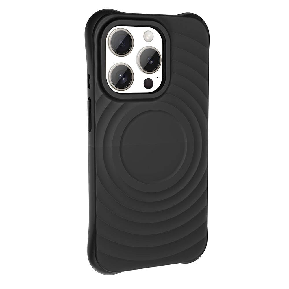 Zore Apple için uyumlu iPhone 15 Pro Max M-safe Şarj Özellikli Airbagli Mat Görünümlü Zore Hepi Kapak Siyah