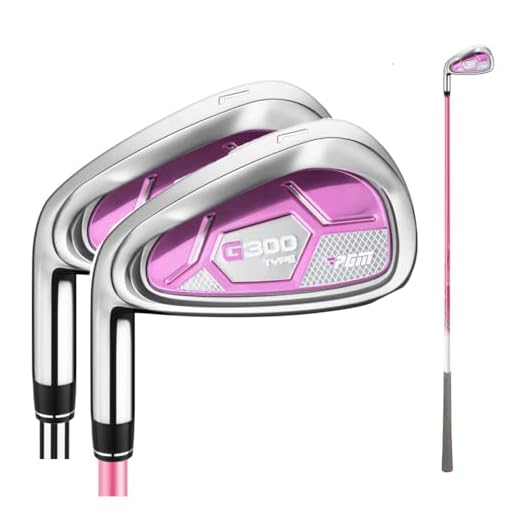 Left Handed 7 Iron for Women Beginners, 30 Degree Loft Golf Club with Carbon Steel Shaft, Pink Single Iron Set for Ladies, Includes Ball & Tee