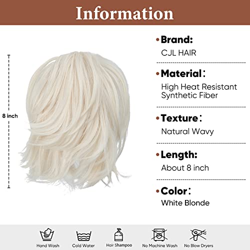 CJL HAIR Claw Clip Short Ponytail Hair Extensions DIY Bendable Metals Messy Bun Hair Piece for Wonen Straight Synthetic Fake Hairpieces Platinum Blonde - Image 2