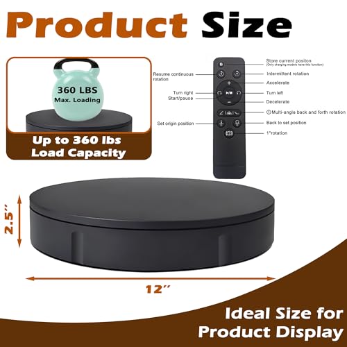 Prolee 360 Degree Rotating Turntable 12 Inch, 350lbs