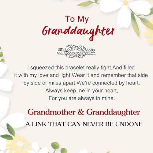 Daughter/Granddaughter Bracelet, Peach Blossom Knot Bracelet Trendy Bracelet Pink Dainty Adjustable Braided Thanksgiving Birthday Christmas Jewelry Gift For Granddaughter2