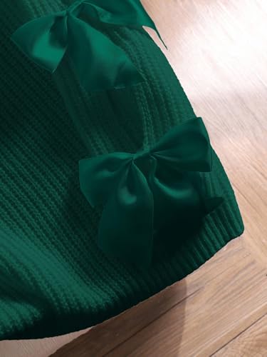 Image of SHENHE Women's Plus Size Sweaters Bow Cutout Crewneck Long Raglan Sleeve Knit Tops Chunky Sweaters