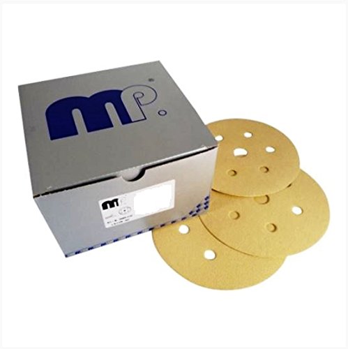 100 discos de lija Mipa con velcro excéntrico diámetro 150 mm 6/7 agujeros P320 GoldPlus