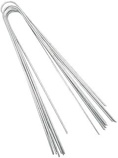 Garden Securing Pegs U Shaped Ground Stakes 50-pack Galvanised Garden Ground Pegs Artificial Grass Turf U Pins, 12inch Garden Pegs Metal for Fixing Sunshade Net and Artificial Grass