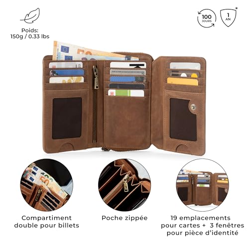 Portefeuille avec protection RFID Berliner Bags Vienna et compartiments multiples - 4