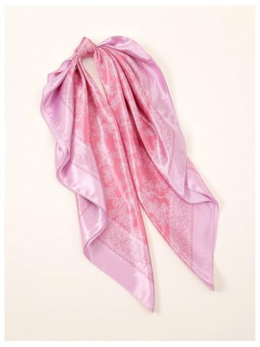 WDIRARA Women's Boho Floral Print Head Scarf Bandana Square Hair Scarf2