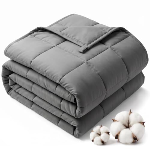 Image of Smart Queen Weighted Blanket for Adults(41 inchx60 inch,5lbs, Grey) Soft Cooling Heavy Blanket for Sleeping, Breathable Blanket with Glass Beads Perfect for 40-60 lbs,All Season,Machine Washable