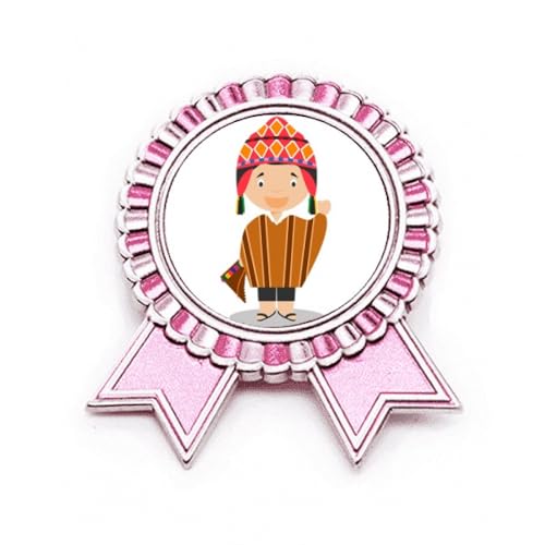 Broche chapeau du Pérou pour personnaliser une tenue terne avec un bijou rose en métal