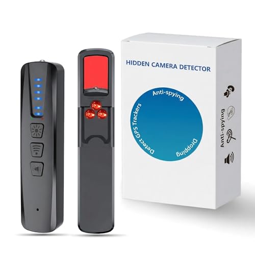 ZHENHAN Hidden Camera & Bug Detector Portable Anti-Spy Device for GPS Trackers Wireless Bugs | Travel Home Office Security (Black)