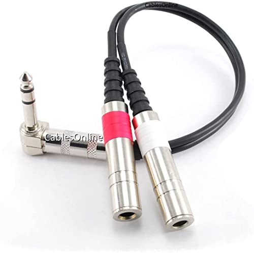 Cable Y-Splitter de 1ft 1/4in Stereo a Mono miniatura 1