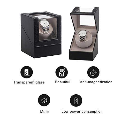 Watch winder para relojes automáticos con motor silencioso y vitrina 4