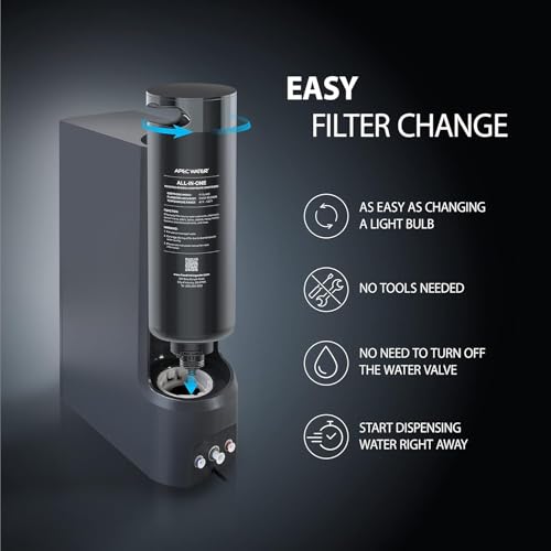 Image of APEC Tankless RO Water Filter System ROTL-AIO-A - Four-in-One Premium Reverse Osmosis Water Filtration, 2:1 Pure to Drain, Filters Fluoride, Heavy Metals, 1K+ Impurities, Easy DIY Install & Care