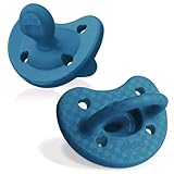 Chicco PhysioForma Luxe Orthodontic Pacifier for Babies 16-24 Months, One-Piece 100% Soft Silicone, Supports Breathing, Textured Shield & Handle, Sterilizing Case, BPA Free, 2-Pack, Ocean Blue