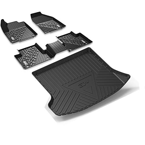 3W Floor Mats&Cargo Liner Fit for Jeep Cherokee 2015-2023, All Weather Custom Fit Trunk Liner for Jeep Cherokee, Heavy Duty Trunk Mat Behind 2rd Row Black(NOT for Grand Cherokee) Cherokee 20