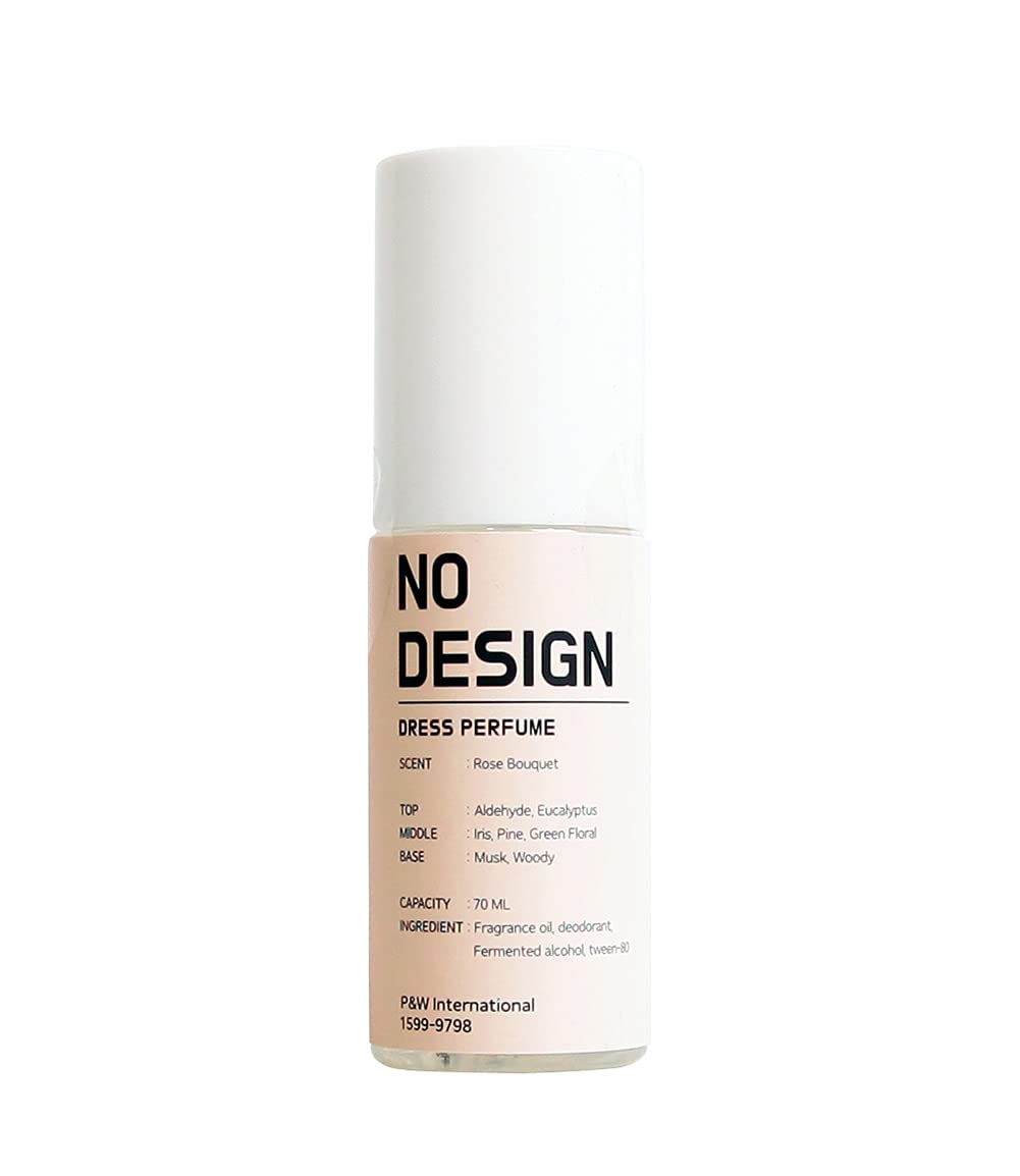 NO DESIGN Fabric Dress Perfume Air Freshener Home Fragrance Linen Car Room Spray 2.4 Fl Oz (70 ml) Rose Bouquet