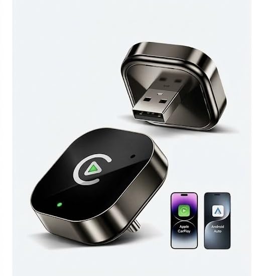 2026 Upgraded Wireless CarPlay Adapter, Plug and Play Auto-Connect Converter, Suitable for cars with carplay, Compatible with iPhone iOS 10+ & Android Auto 11+, Bluetooth