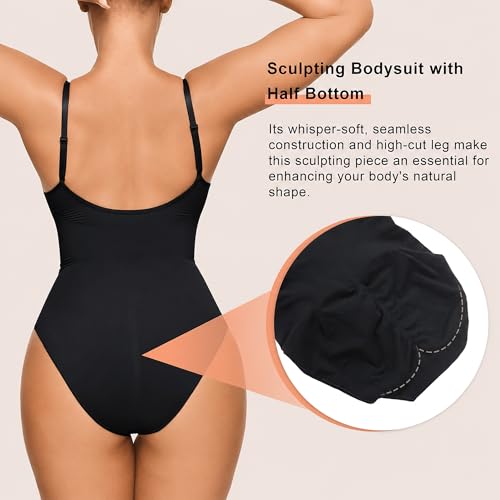 Image of SHAPERX Women's Shapewear Bodysuit Tummy Control Body Shaper Waist Snatching Seamless Brief Body Suit