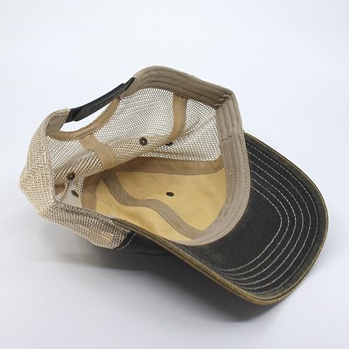 Image of The Vintage Year Distressed Cotton Unstructured Soft Mesh Breathable Adjustable Dirty Wash Dad Hat Trucker Baseball Cap