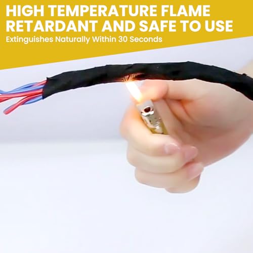 Image of 3 /4 Inchx50 ft Wire Harness Tape, Automotive High Temp Fabric Tape, Self-Adhesive Noise Damping Cloth Tape for Electrical Automotive Engine Harness Wrap Protection (6 Rolls)