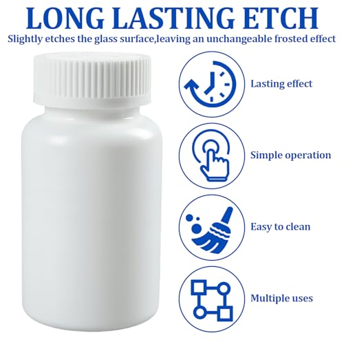 MENUY Ätzpaste für Glas 80g*2 Glass Etching Paste Ätzpasten Geeignet für Heimwerkerprojekte wie Milchglastüren und -Fenster, Kunstwerke, Lampenschirme, Weingläser und Spiegel