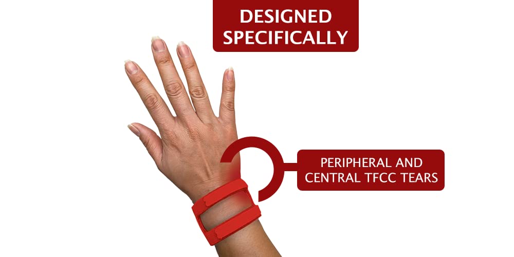 WristWidget® (Red) Adjustable Wrist Brace for TFCC Tears, One Size fits