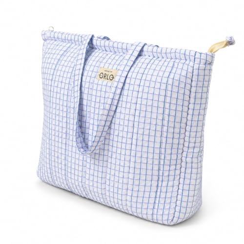 Image of Premium Cotton Waffle Quilted Tote Bag, Large Spacious Handbag for College, Office, Work, Travel, Shopping & Daily Use