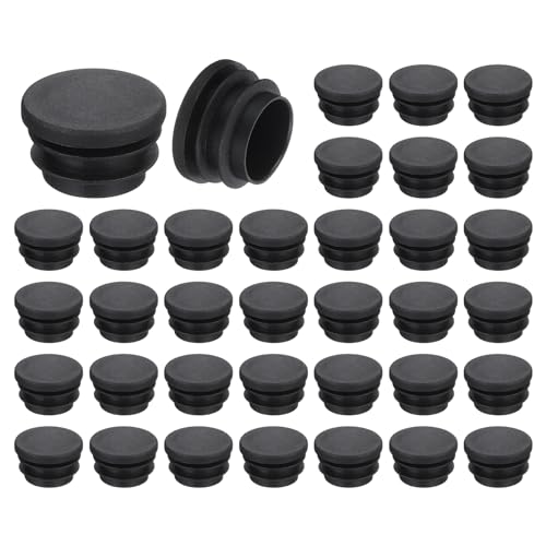 uxcell Round Plastic Plug,30mm(1.18") OD Furniture Leg Pipe Insert 36Pcs