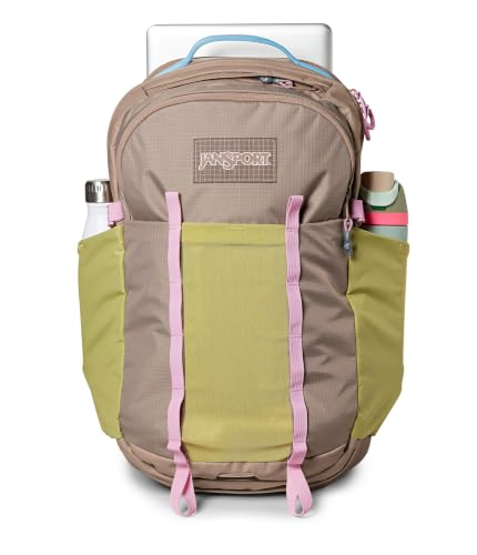 Image of JanSport 34L All Around Pack - 15 inch Laptop Sleeve, Careless Khaki | Versatile Rucksack w /Hydration Sleeve, Reflective Accents & Safety Whistle