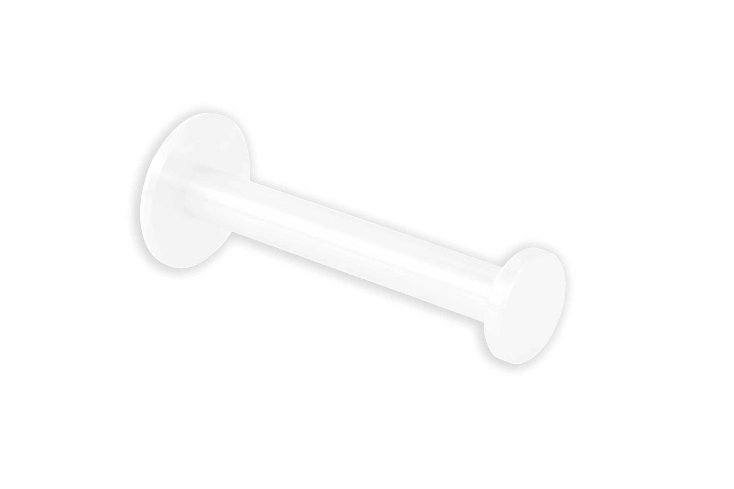 EVI Herrajes | White Toilet Paper Holder | Self-Adhesive or Screw-Mount | Stainless Steel | Mod. 050PR1DUALBL