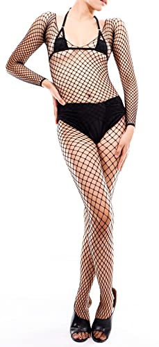 Combinaison Resille Ouverte avec Manches - Lingerie Ultra Élastique - Noir - 40-75 kg Cover