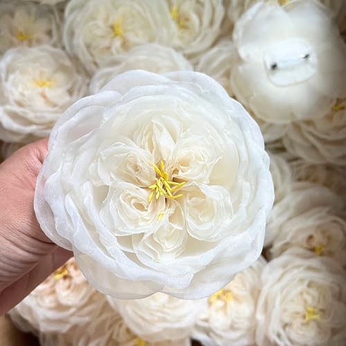 Image of Handcrafted Silk Rose Brooch, Claire Austin English Rose Inspired, Organza flower brooch, Handmade Flower pin