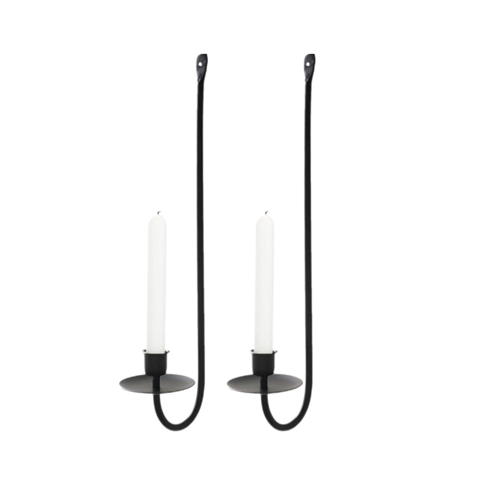 Candle Sconce Holder - Metal Wall Candle Sconce Holder | Wall Mount Candle Sconces Set of Two, Farmhouse Metal Wall Scones Candle Holder, Pillar Candle Sconce, Wall Decor for Living Room Bedroom