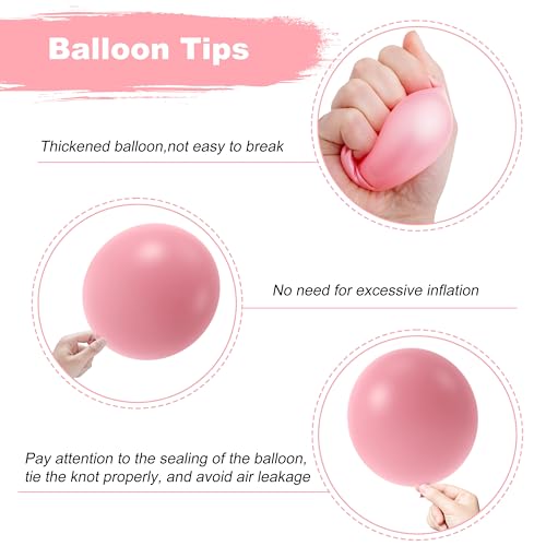 Image of 125Pcs Baby Pink Balloons Arch Kit with 5 Sizes 36 inch 18 inch 12 inch 10 inch 5 inch, Including Giant Balloon, Arch Kit, Ribbon - Perfect for Birthday party, Wedding, Baby Shower & Party Supplies