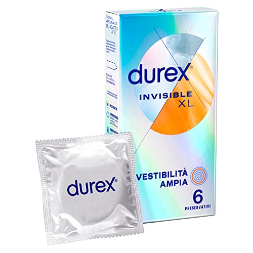 Durex Invisible Kondome ultradünn mit hoher Empfindlichkeit XL, extragroß, 6 Kondome