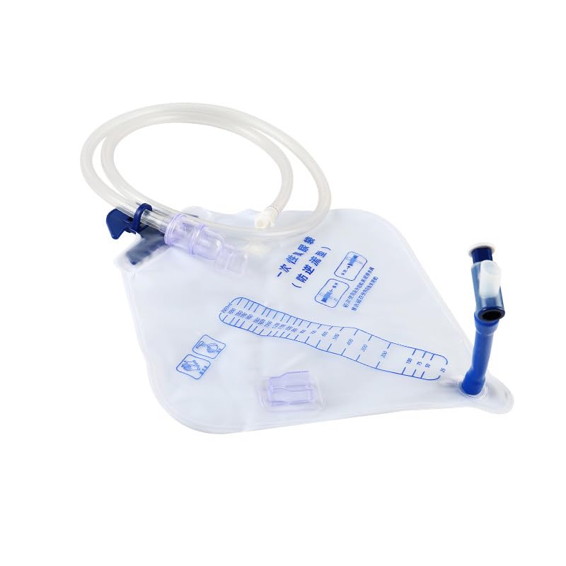 Sac de drainage urinaire de 2000 ml, sac d'urine avec chambre anti-reflux, pour les aides à la santé à domicile et aux hôpitaux,30 pcs