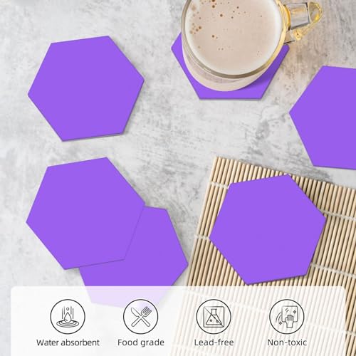 Dessous de verre antidérapant violet : lot de 6 pour éviter taches et rayures