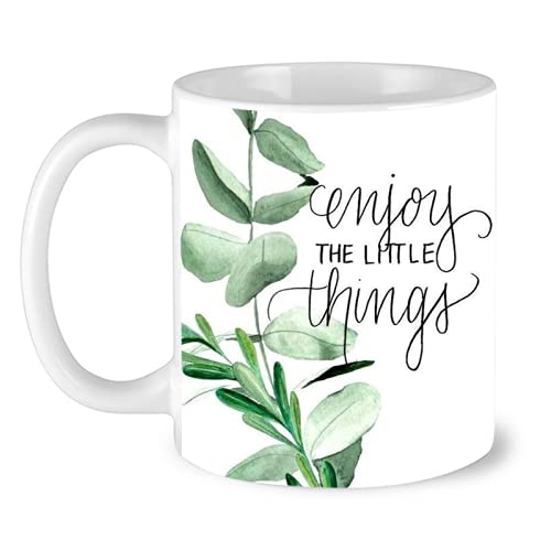 DASP 11 oz Designer Printed Ceramic “Enjoy The Little Things” Mug | Coffee & Tea Mug for Inspiration and Motivation| Mug for Girls Friends Sisters Loved Ones