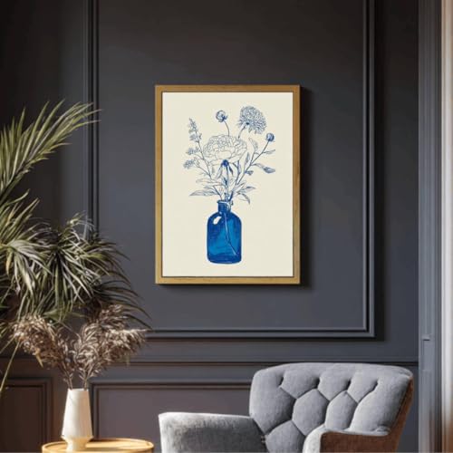 Nature morte florale bleue affiche moderne 70x100 poster mural - 2
