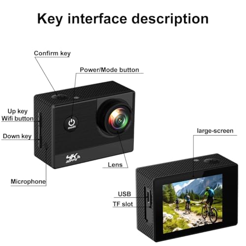 Image of Drumstone (𝐃𝐨𝐧'𝐭 𝐌𝐢𝐬𝐬 𝐎𝐟𝐟𝐞𝐫 𝟏𝟓 𝐘𝐞𝐚𝐫𝐬 𝐖𝐚𝐫𝐫𝐚𝐧𝐭𝐲) 4K 30FPS Action Camera with Stabilization, 4X Zoom, Waterproof up to 98ft, WiFi Sports Camera for Outdoor Sports