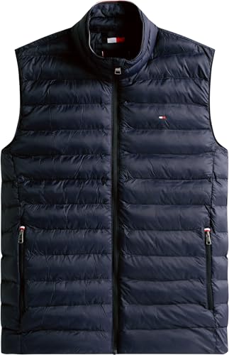 Tommy Hilfiger Gilet Da Uomo Core Packable Riciclato MW0MW39989, Blu, L, Blu (Cielo Del Deserto), L - 6