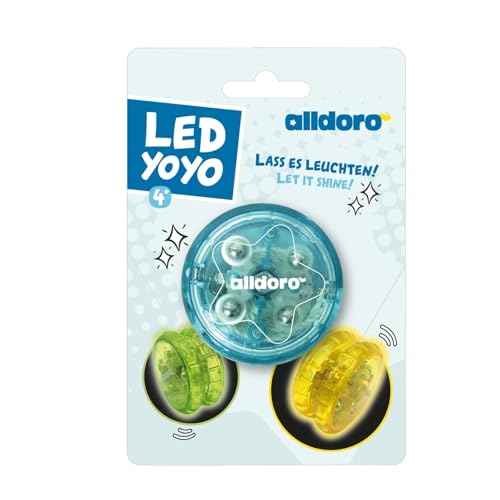 alldoro 60342 LED JoJo Ø 6 cm, leuchtendes YoYo für Kinder ab 4 Jahren,...