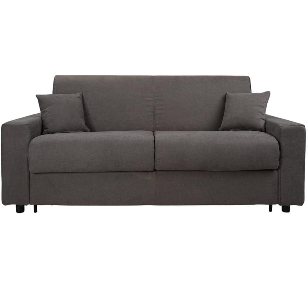 Liberoshopping Divano letto 3 posti sfoderabile in tessuto idrorepellente - apertura a ribalta con rete e materasso aloe – made in italy – modello ROLEN (Grigio)