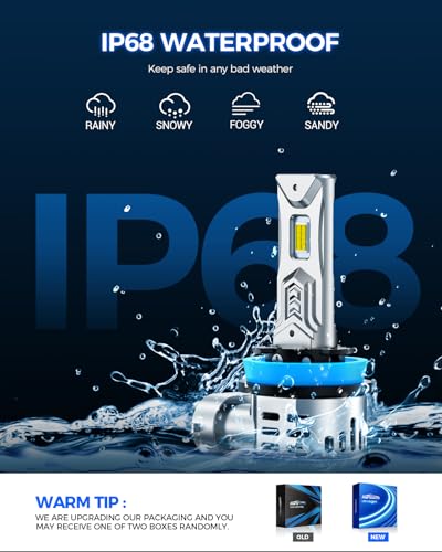 Image of Marsauto H11 /H8 /H9 Light Bulbs, 60,000LM Brightness, 6500K Cool White Bulbs with Fan, 10-Year Extended Lifespan, IP68 Waterproof, Real 1:1 Mini Size Plug N Play, Pack of 2