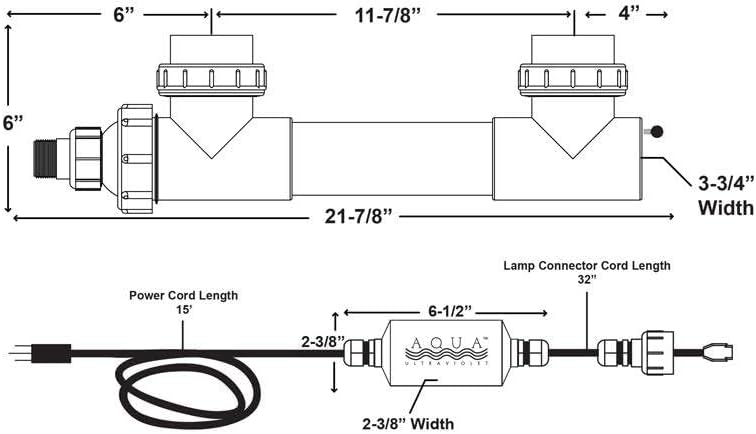 Aqua Ultraviolet Black 57 Watt UV, 2" Ports, Unions, Wiper