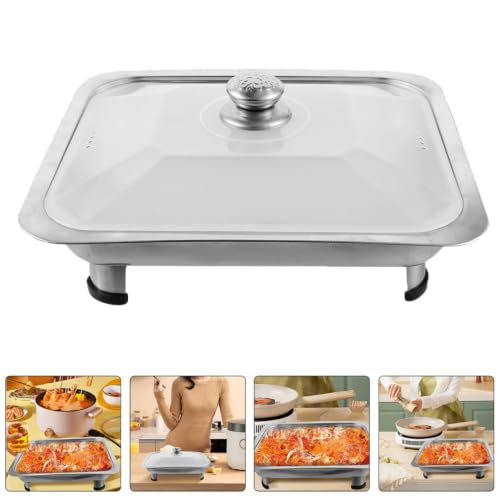 Buffet rectangular SHINEOFI de acero inoxidable con tapa para catering y eventos 8
