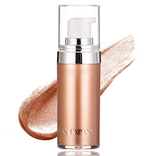 Highlighter Makeup Body Shimmer Body Makeup Liquid Highlighter Makeup Waterproof Moisturizing Face Body Smooth Shimmer Glow Liquid Foundation Glow Illuminator, Body Highlighter (Rose Gold)