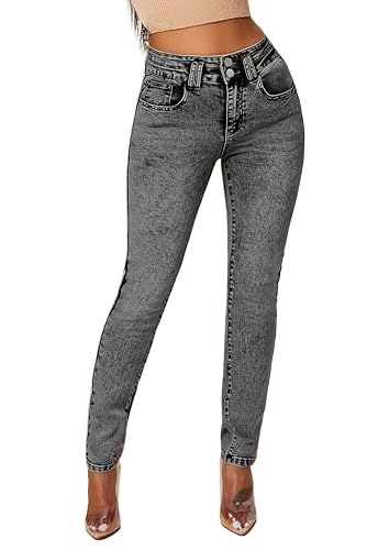 Womens Straight Leg Jeans High Waisted Pencil Pants Jean for Women Stretch Denim Pants