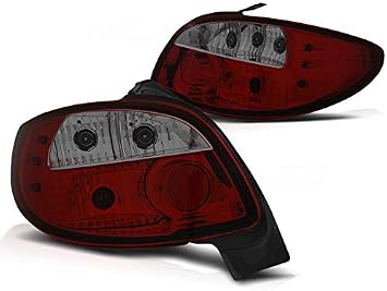 Rear Lights Compatible with Peugeot 206 Hatchback 3 Doors 5 Door 1998 1999 2000 2001 2002 RS-1944 1 Pair Driver And Passenger Side Complete Set Tail Light Assembly Tail Lamp Smoke