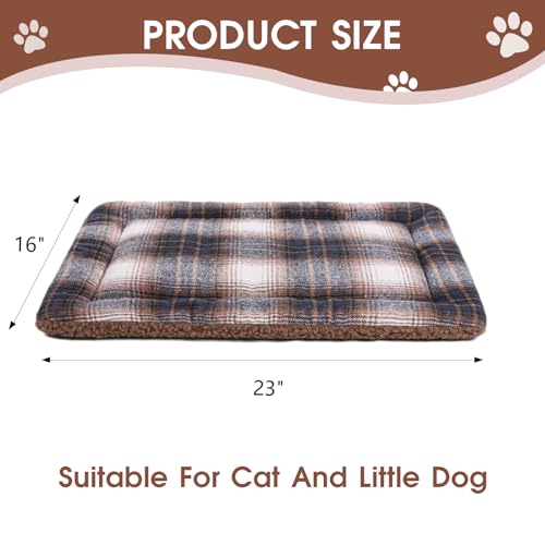 Image of Cat Bed Mat Two-Sided Used, 23 inchx 16 inch Soft Thermal Dog Pad, for Indoor Outdoor Pets, Washable Suitable for Large Pet Carrier, Blue- Brown